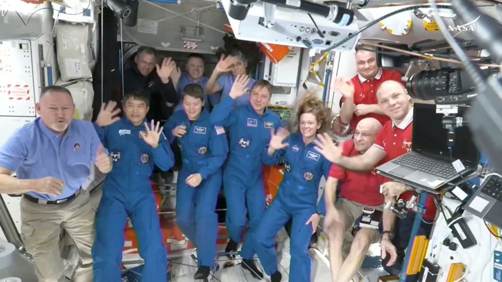 Four astronauts arrive at ISS on SpaceX capsule, replacing crew after 9 months