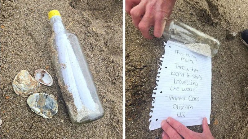 Mother’s ashes in a bottle returned to sea to fulfill her travel dream