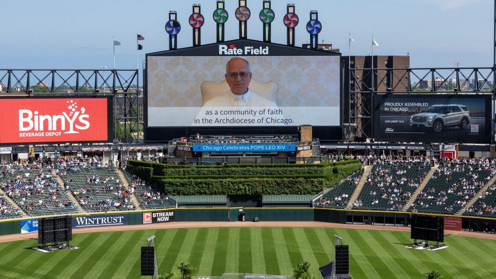 Pope Leo XIV shares message of hope at White Sox stadium celebration