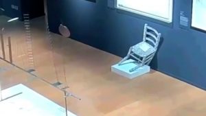 Crystal-covered ‘Van Gogh’ chair back on display after tourist crushes it
