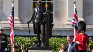 Why are the Brits installing a statue of George Washington?