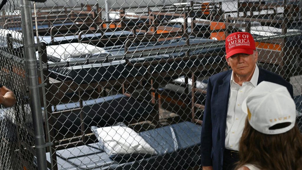 Trump tours ‘Alligator Alcatraz’ migrant detention center in Everglades