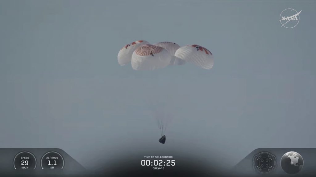 4 astronauts return from space with frozen science, splashdown Pacific debut