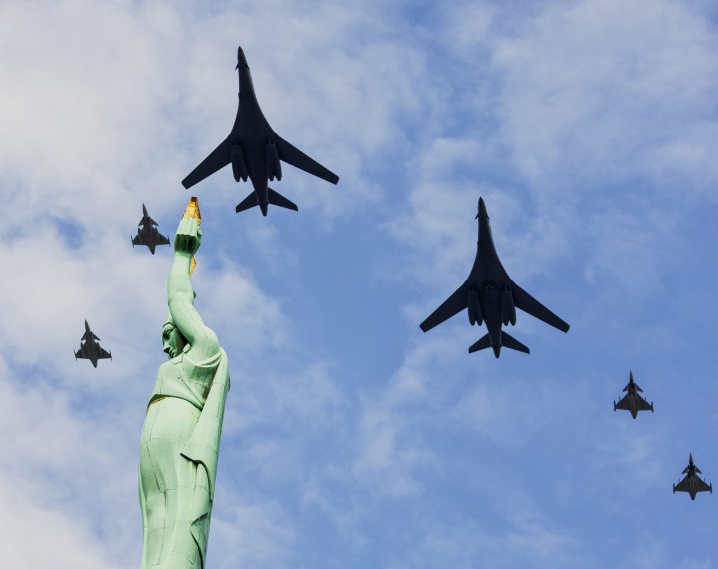B-1 bombers, NATO fighters fly over Latvia to show unified force