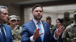 JD Vance encounters protesters inside Washington’s Union Station