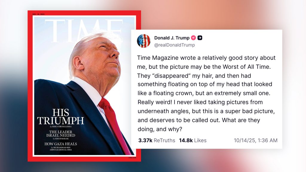 Trump claims Time magazine ‘disappeared my hair’ in cover photo