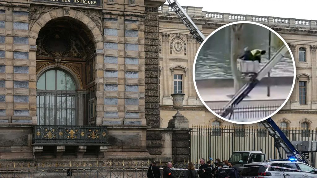 Louvre thieves caught on video escaping using a cherry picker and bike