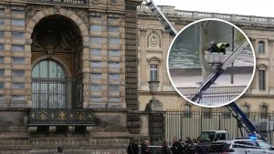 Louvre thieves caught on video escaping using a cherry picker and bike
