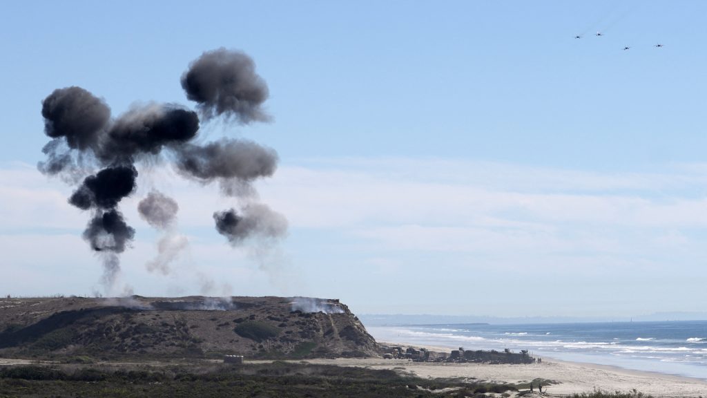 Artillery blast rains shrapnel on Vance motorcade, triggers Marine probe