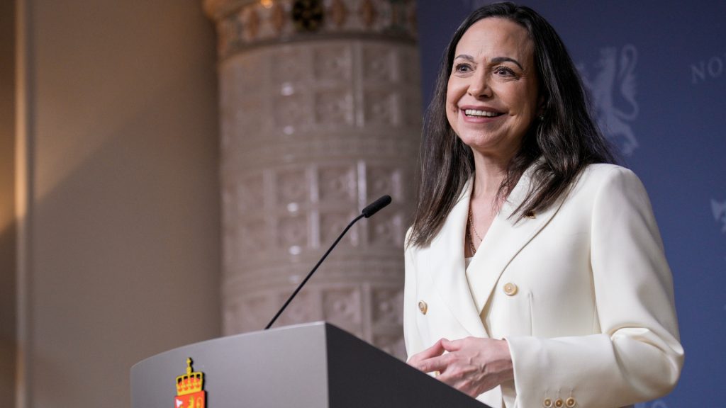 Venezuelan opposition leader arrives, appears publicly in Norway