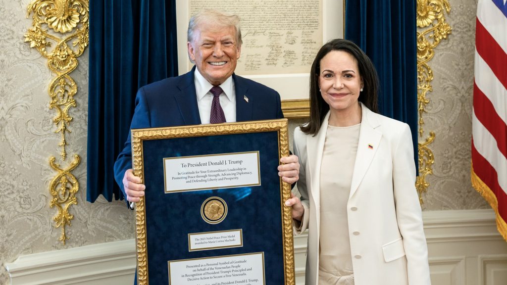 Machado gifts Nobel to Trump as White House spotlights meeting, but holds line