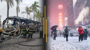 Violence erupts in Mexico after cartel boss death; Blizzard freezes East Coast