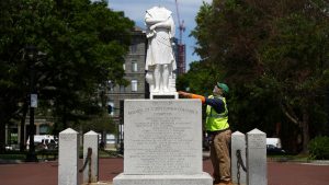 Columbus statue toppled in 2020 protest finds a new home: the White House