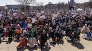 Demonstrators nationwide take part in thousands of ‘No Kings’ rallies