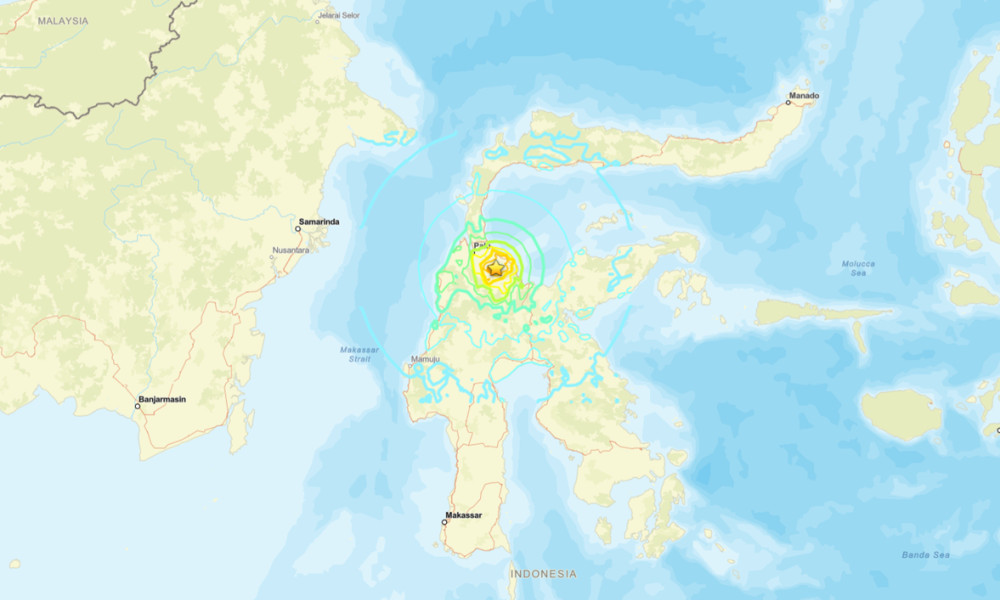 Magnitude 6.7 earthquake strikes near Palu, Indonesia