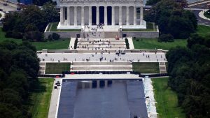 Trump says reflecting pool ‘all fixed’ as water makes a splash again