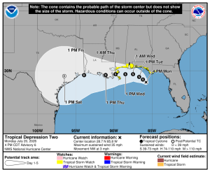Gulf depression forecast to become tropical storm