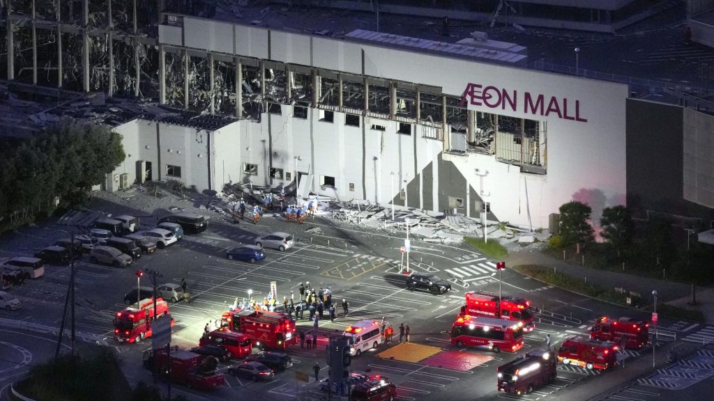 Dozens feared trapped in a mall collapse following powerful earthquake in Japan