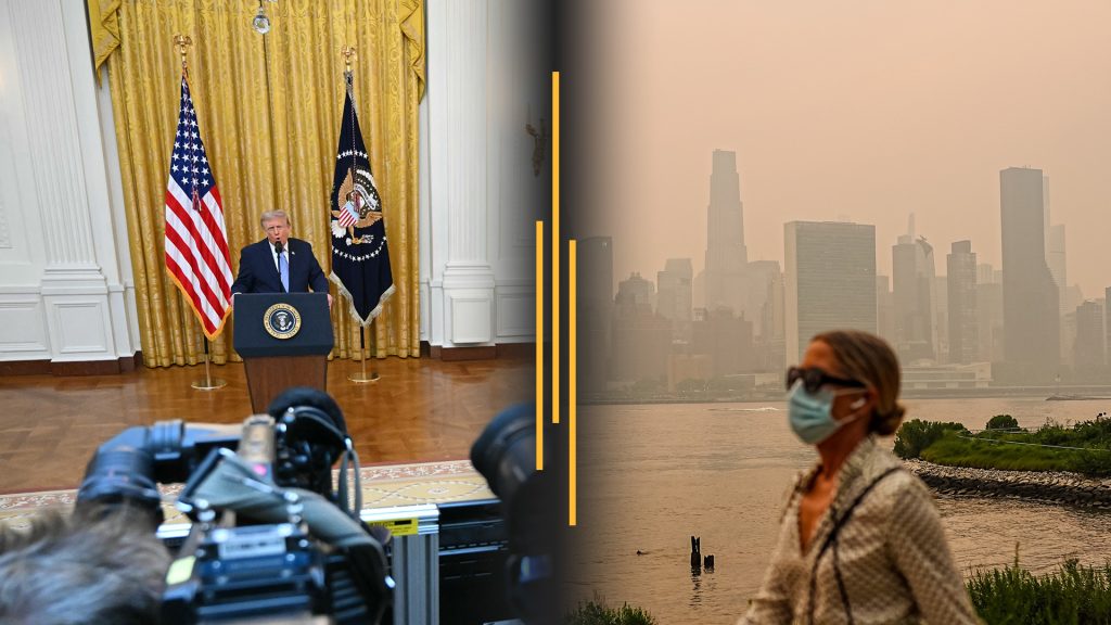 Trump revives 2020 election claims in speech; Wildfire smoke spreads across US