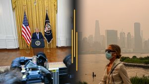 Trump revives 2020 election claims in speech; Wildfire smoke spreads across US