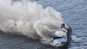 Five dead, 41 missing after Indonesian ferry catches fire