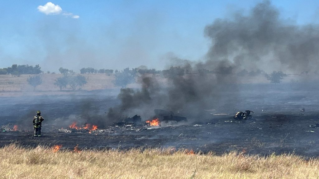 Two soldiers killed as Army Apache helicopter crashes in Texas, sparking a 155-acre grass fire