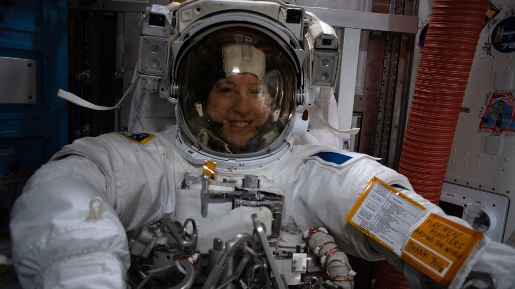 First French woman to walk in space returns to finish ISS repair