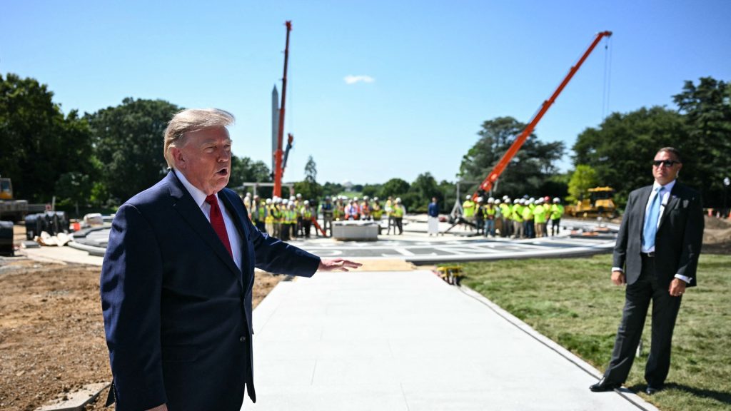 Trump shows off new White House helipad — being rushed for Xi visit