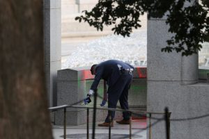 Woman charged over vandalism of World War II Memorial