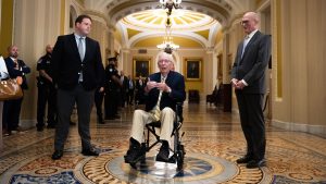 Sen. Mitch McConnell returns to Capitol Hill, casts first vote in months