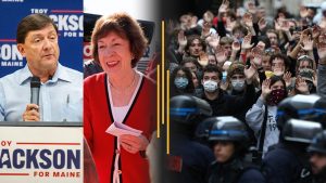 Maine Senate debate centers on Trump; Student protests sweep across France
