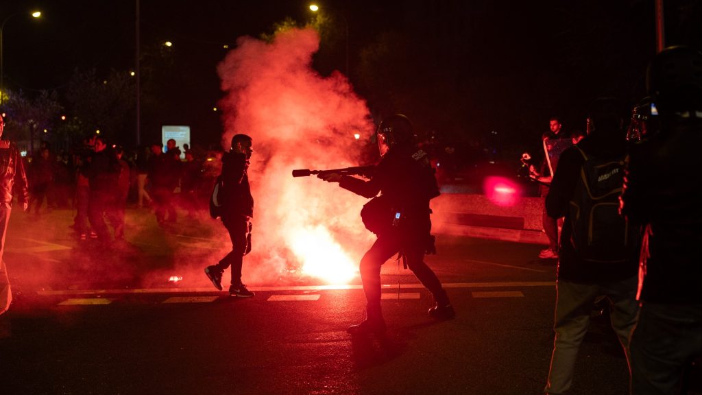 Protesters clash with police after deadly train crash in Spain
