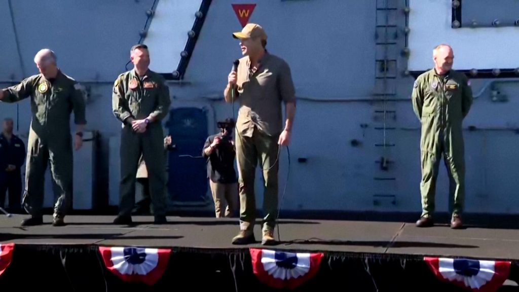 Hegseth welcomes USS Abraham Lincoln crew home after 300-day deployment