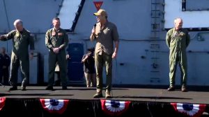 Hegseth welcomes USS Abraham Lincoln crew home after 300-day deployment